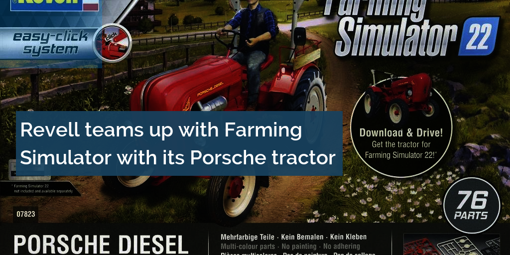 07823 1:24 scala-agricoltura Edition Easy-Click Revell Farming Simulator 07823-Kit modello Porsche Junior 108 Colore Non Laccato 